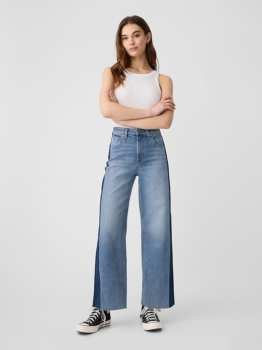 Image number 7 showing, High Rise Wide-Leg Crop Jeans