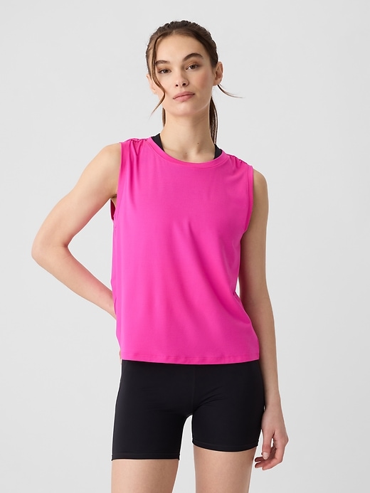 Image number 1 showing, GapFit Brushed Jersey Muscle Tank Top