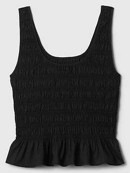smocked peplum tank