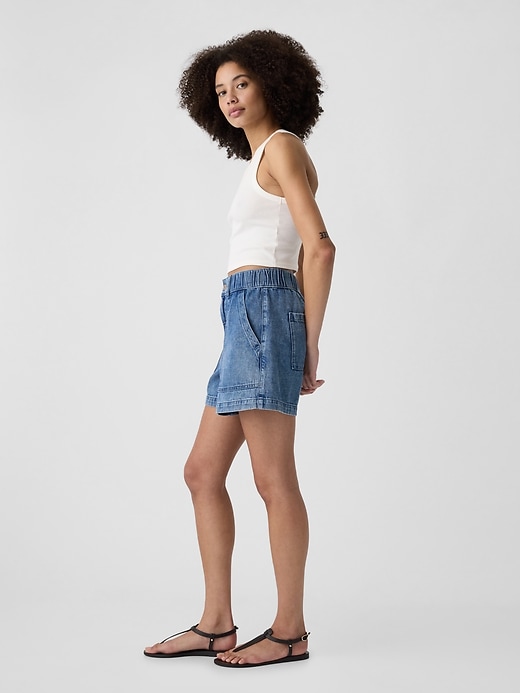 Image number 3 showing, 4" Mid Rise Denim Utility Shorts