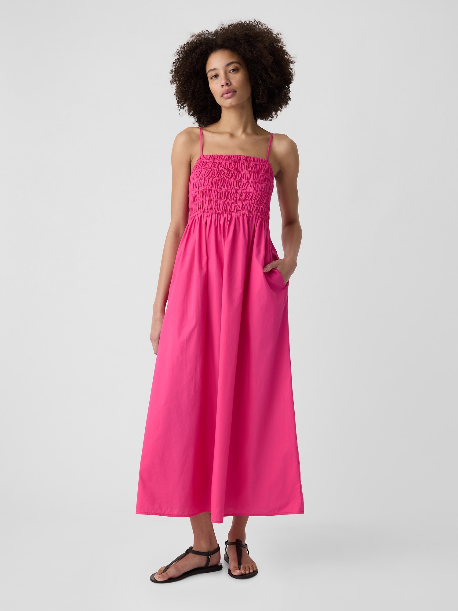 Smocked Squareneck Maxi Dress