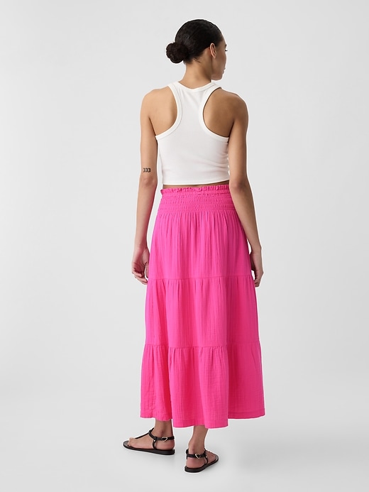 Image number 2 showing, Gauze Smocked Maxi Skirt