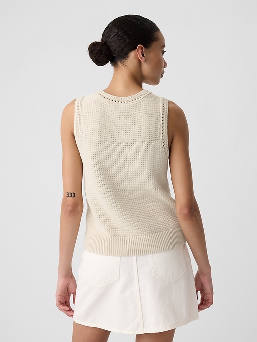 Image number 2 showing, Crochet High Neck Sweater Tank
