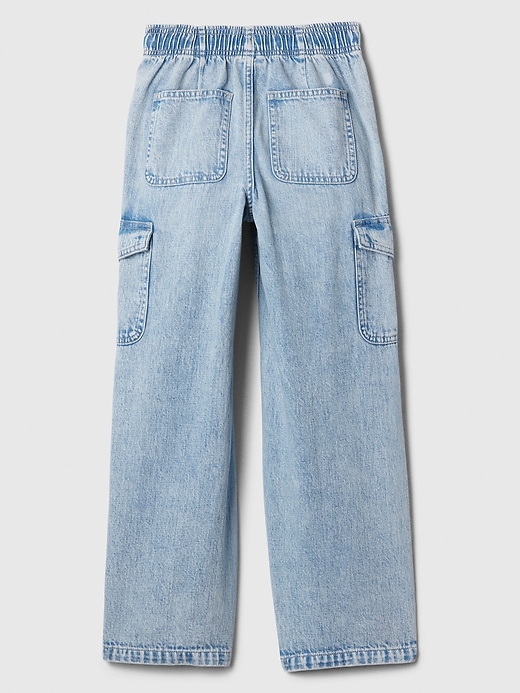 Image number 2 showing, Kids High Rise Easy Wide-Leg Cargo Jeans