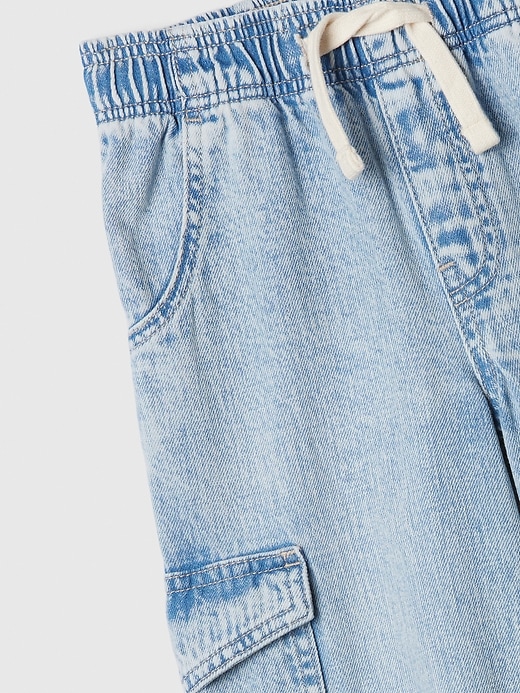 Image number 3 showing, Kids High Rise Easy Wide-Leg Cargo Jeans