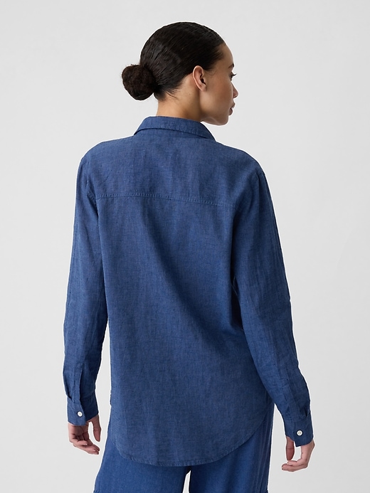 Image number 2 showing, Linen-Blend Easy Shirt