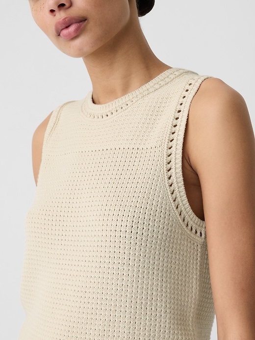 Image number 9 showing, Crochet High Neck Sweater Tank