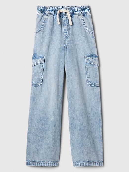 Image number 1 showing, Kids High Rise Easy Wide-Leg Cargo Jeans