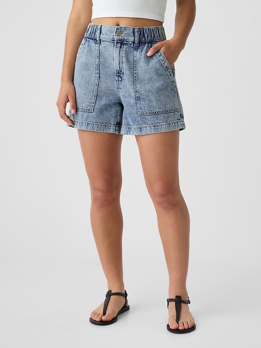 Image number 2 showing, 4" Mid Rise Easy Denim Utility Shorts