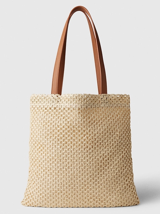 Image number 1 showing, Straw Tote Bag