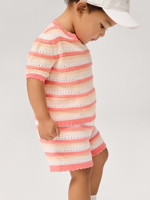 Image number 2 showing, babyGap Stripe Crochet Sweater Top
