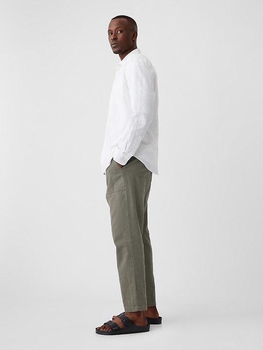 Image number 9 showing, Easy Linen-Blend Utility Pants