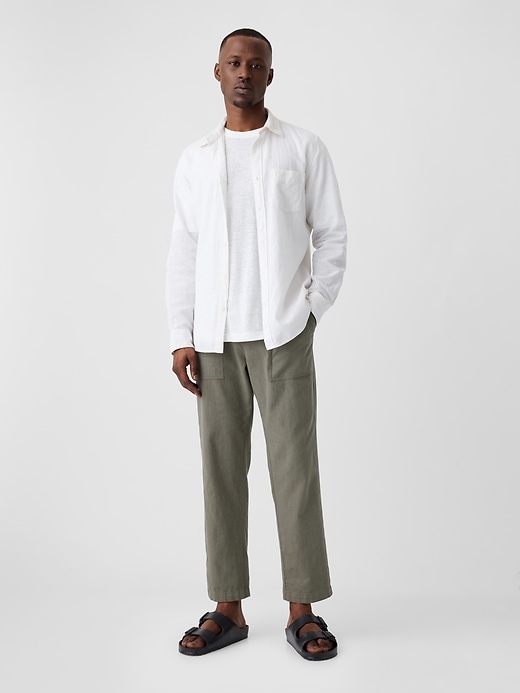 Image number 1 showing, Easy Linen-Blend Utility Pants