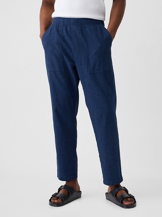 Image number 8 showing, Easy Linen-Blend Utility Pants