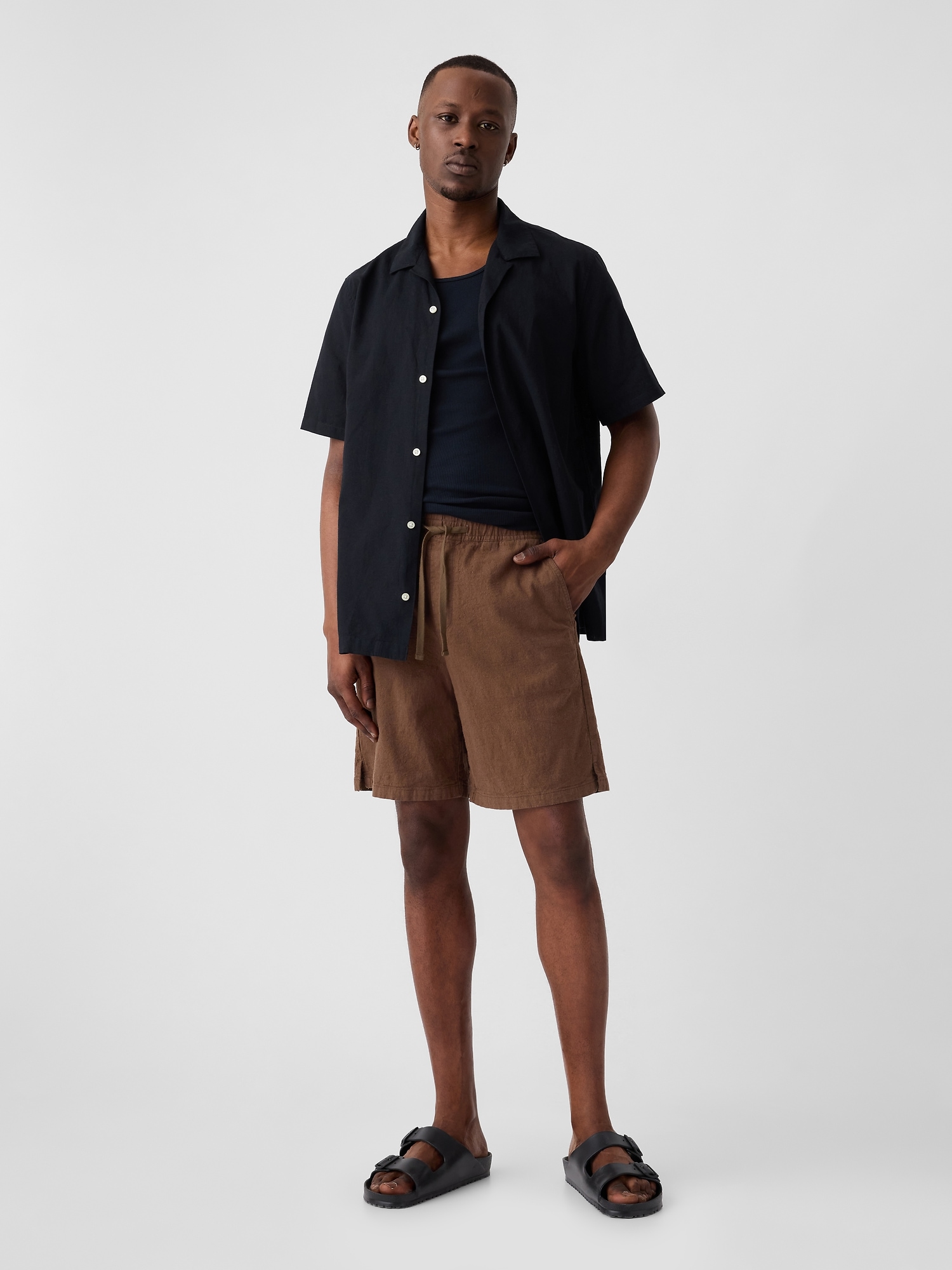 8" Easy Linen-Blend Shorts