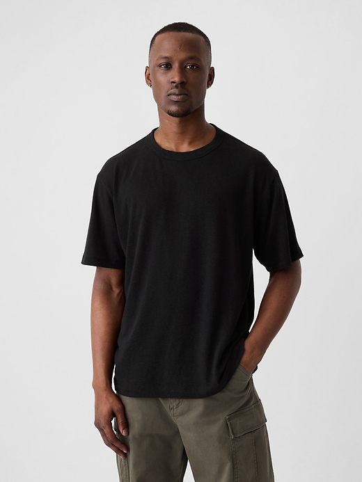 Image number 1 showing, Relaxed Linen-Blend T-Shirt
