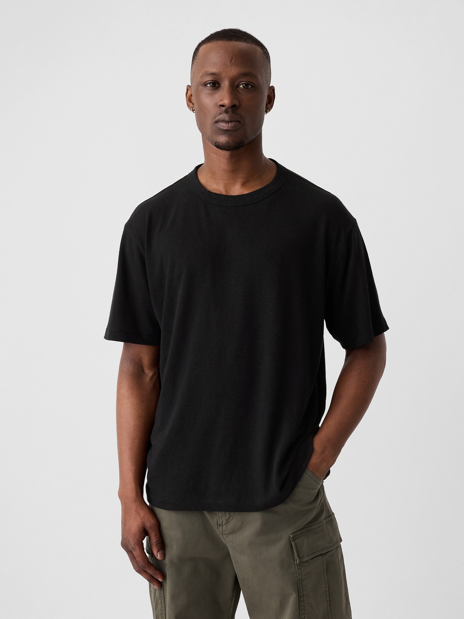 Relaxed Linen-Blend T-Shirt