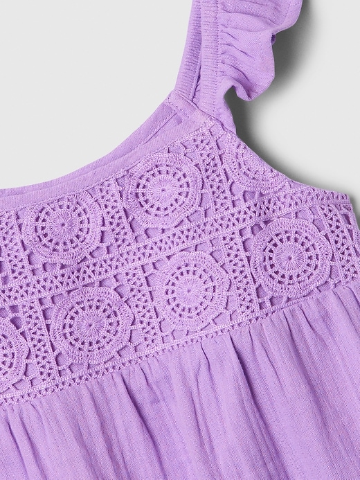 Image number 3 showing, Kids Gauze Crochet Top