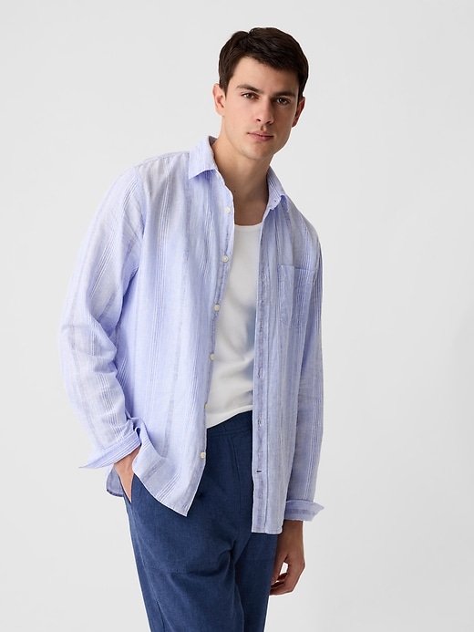 Image number 5 showing, Linen-Blend Shirt in Standard Fit