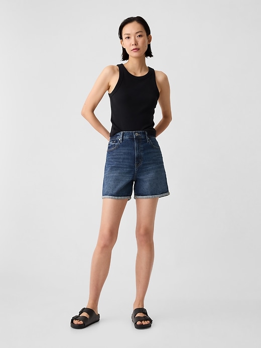 Image number 1 showing, 5.5" High Rise Vintage Midi Shorts