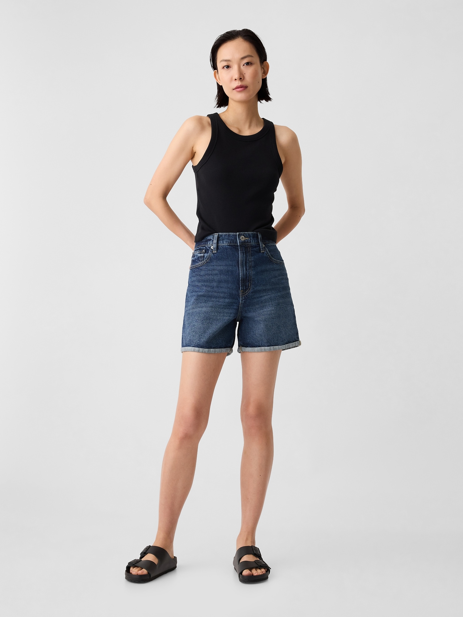 5.5" High Rise Vintage Midi Shorts