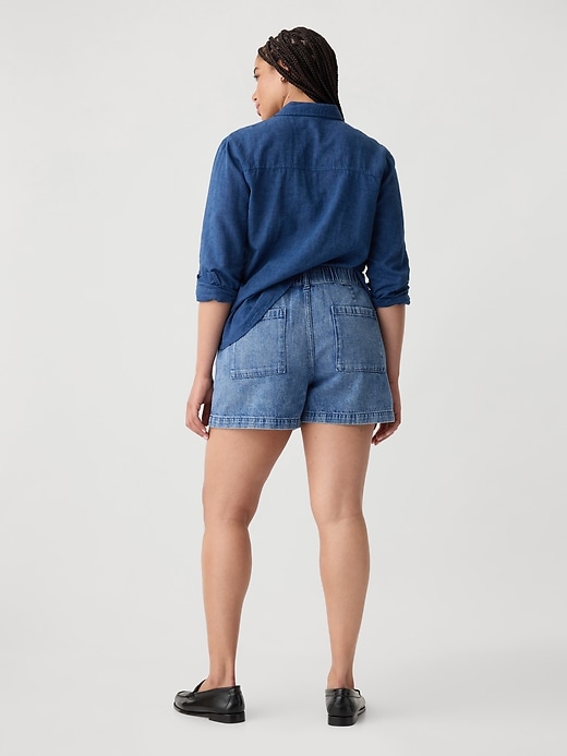 Image number 6 showing, 4" Mid Rise Denim Utility Shorts