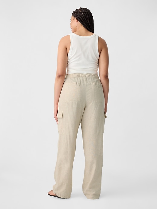 Image number 6 showing, Linen-Blend Parachute Cargo Pull-On Pants