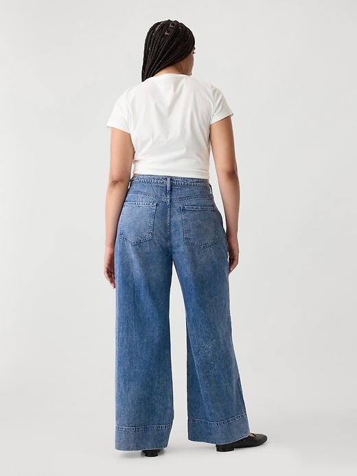 Image number 6 showing, High Rise Wide-Leg Pleated Trousers