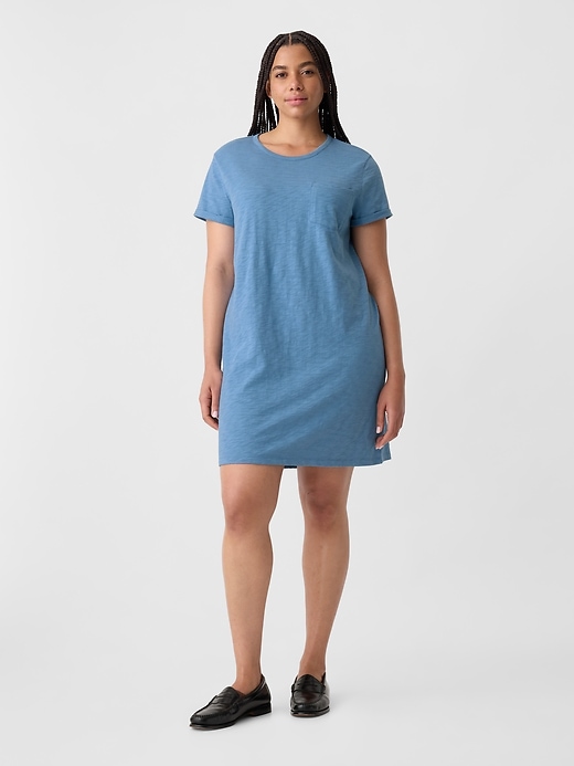 pale blue t shirt dress Tawni Long Sleeve Shirt Mini Dress Blue main image 1