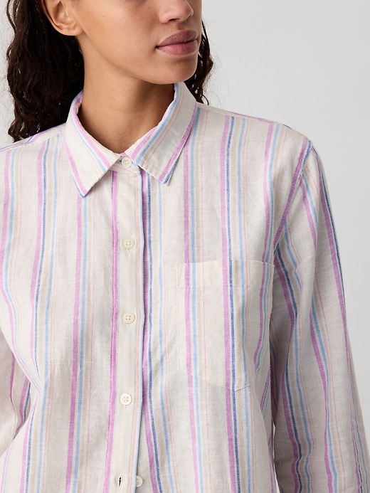 Image number 10 showing, Linen-Blend Easy Shirt