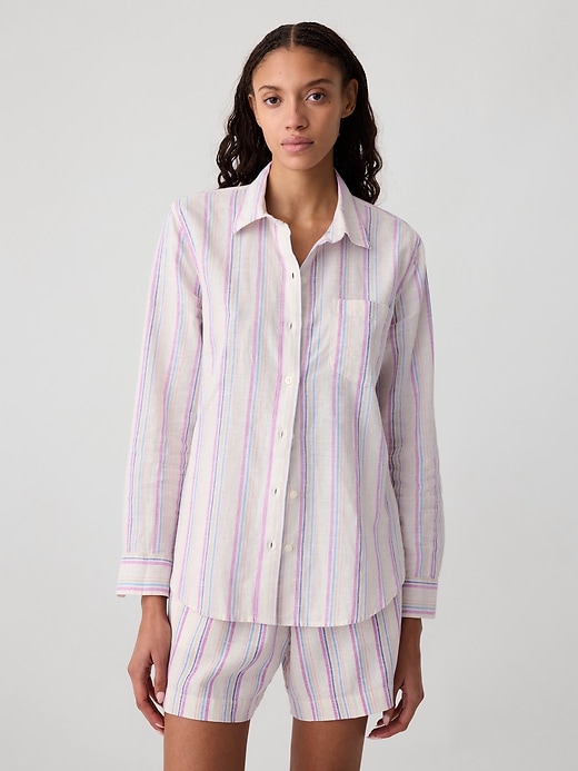Image number 10 showing, Linen-Blend Easy Shirt