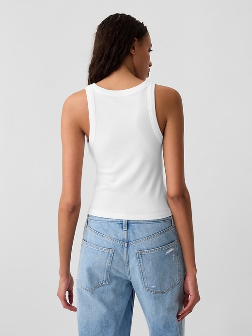 Image number 2 showing, Cropped Ribbed High Neck Tank