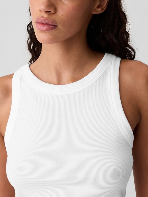 Image number 4 showing, Cropped Ribbed High Neck Tank