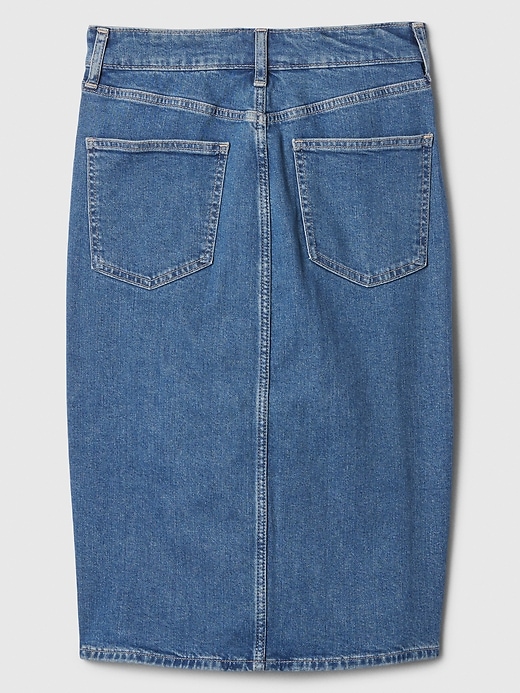 Image number 8 showing, Denim Midi Pencil Skirt