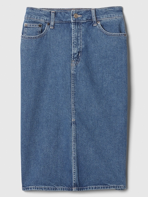 Image number 7 showing, Denim Midi Pencil Skirt