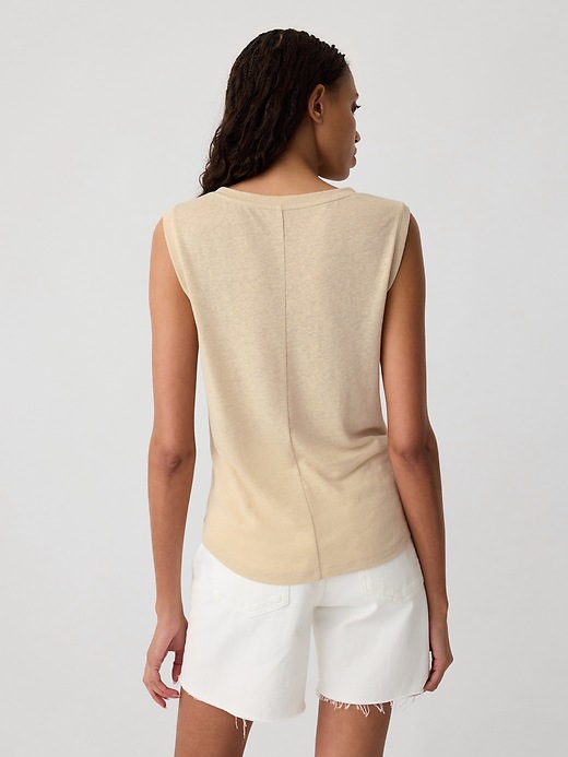 Image number 2 showing, Linen-Blend Tank Top