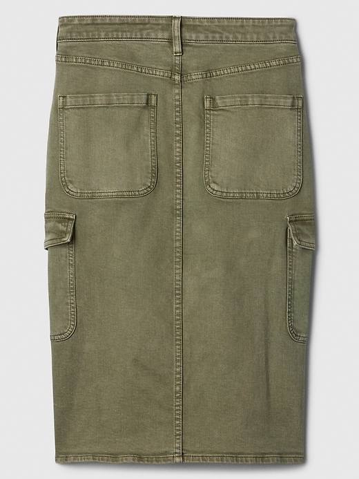 Image number 6 showing, Denim Midi Cargo Pencil Skirt