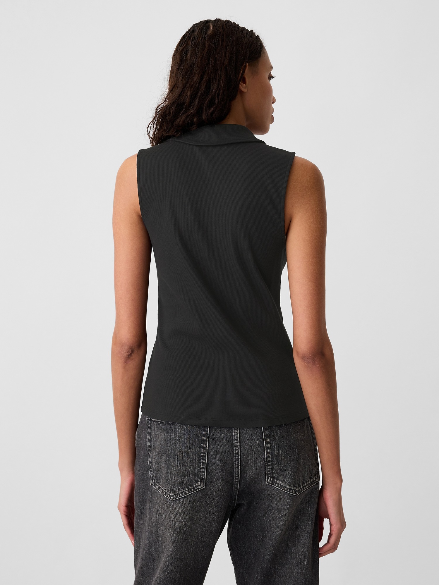 Reracs FRONT TUCK SLEEVELESS POLO(BLACK) トップス