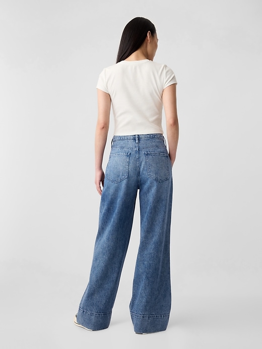 Image number 4 showing, High Rise Wide-Leg Pleated Trousers