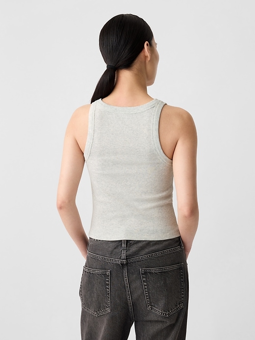 Image number 2 showing, Cropped Ribbed High Neck Tank