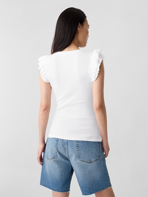 Image number 2 showing, Ribbed Flutter Sleeve Top