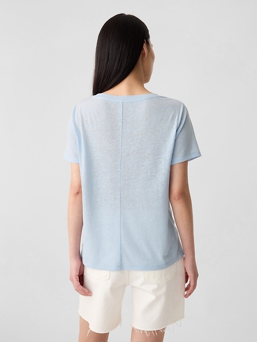 Image number 2 showing, Relaxed Linen-Blend Scoopneck T-Shirt