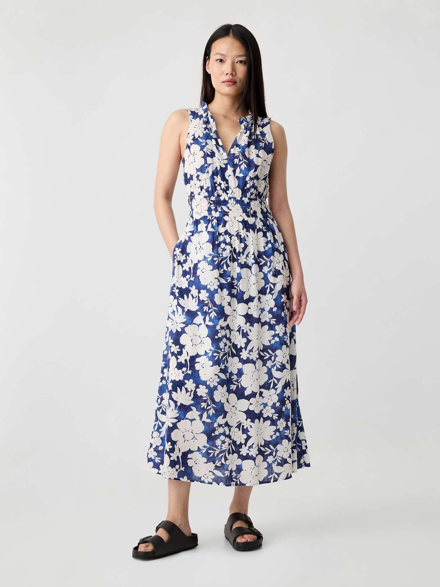 Print Splitneck Maxi Dress