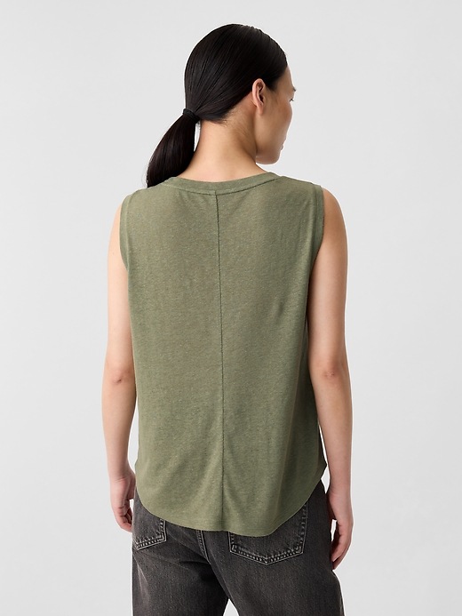 Image number 2 showing, Linen-Blend Tank Top