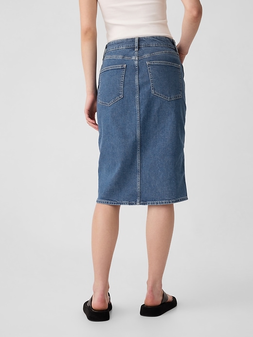 Image number 4 showing, Denim Midi Pencil Skirt