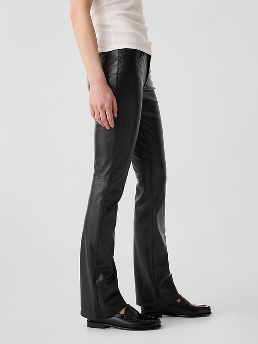 Image number 3 showing, Mid Rise Baby Boot Vegan-Leather Pants