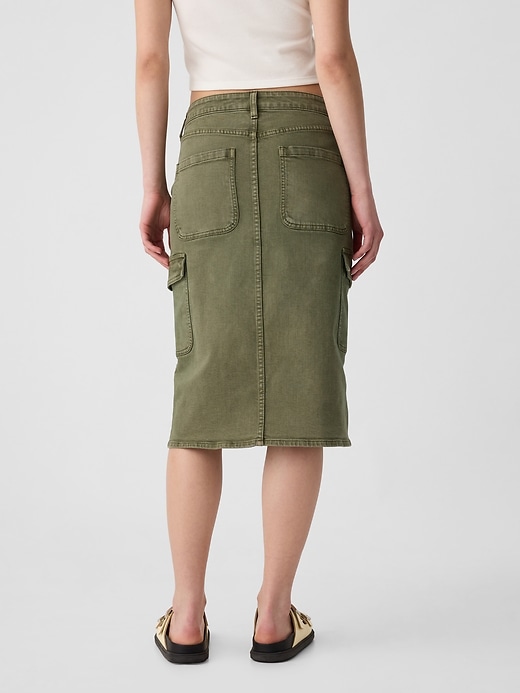 Image number 2 showing, Denim Midi Cargo Pencil Skirt