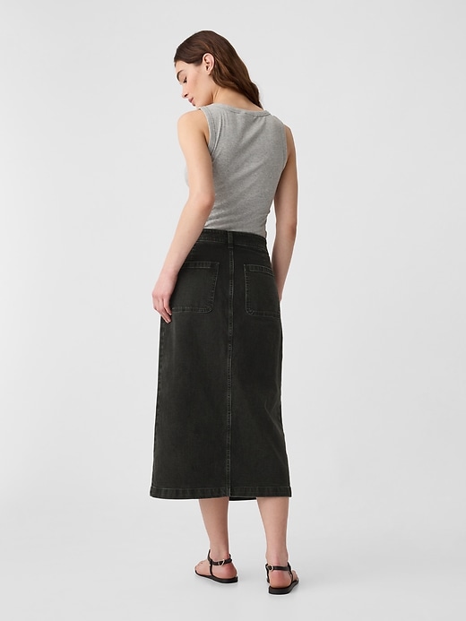 Image number 2 showing, Denim Midi Pencil Skirt