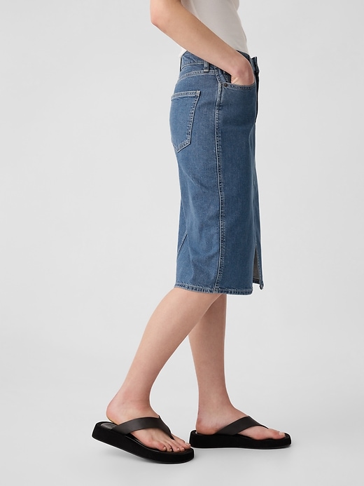 Image number 6 showing, Denim Midi Pencil Skirt