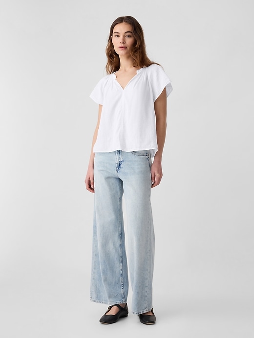 Image number 8 showing, Splitneck Flutter Sleeve Top